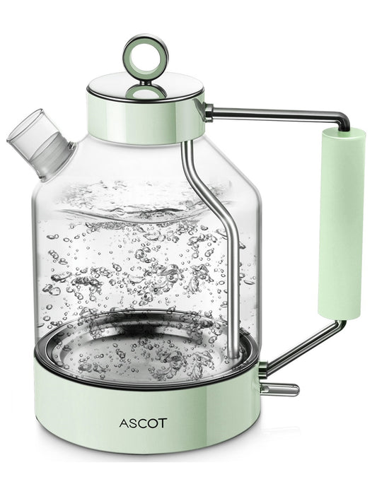 ASCOT Electric Kettle Glass Tea Kettle,1.5L(K6-Green)