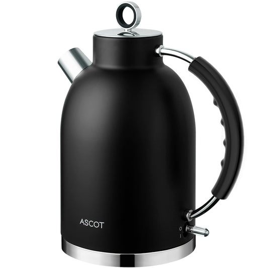 ASCOT Electric Kettle Stainless Steel Tea Kettle,1.5L(K1-Matte Black)