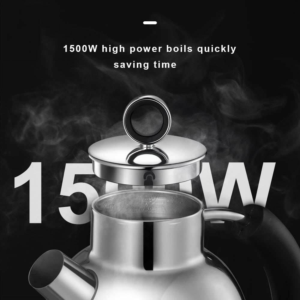 ASCOT Electric Kettle Stainless Steel Tea Kettle,1.5L(K1-Silver)