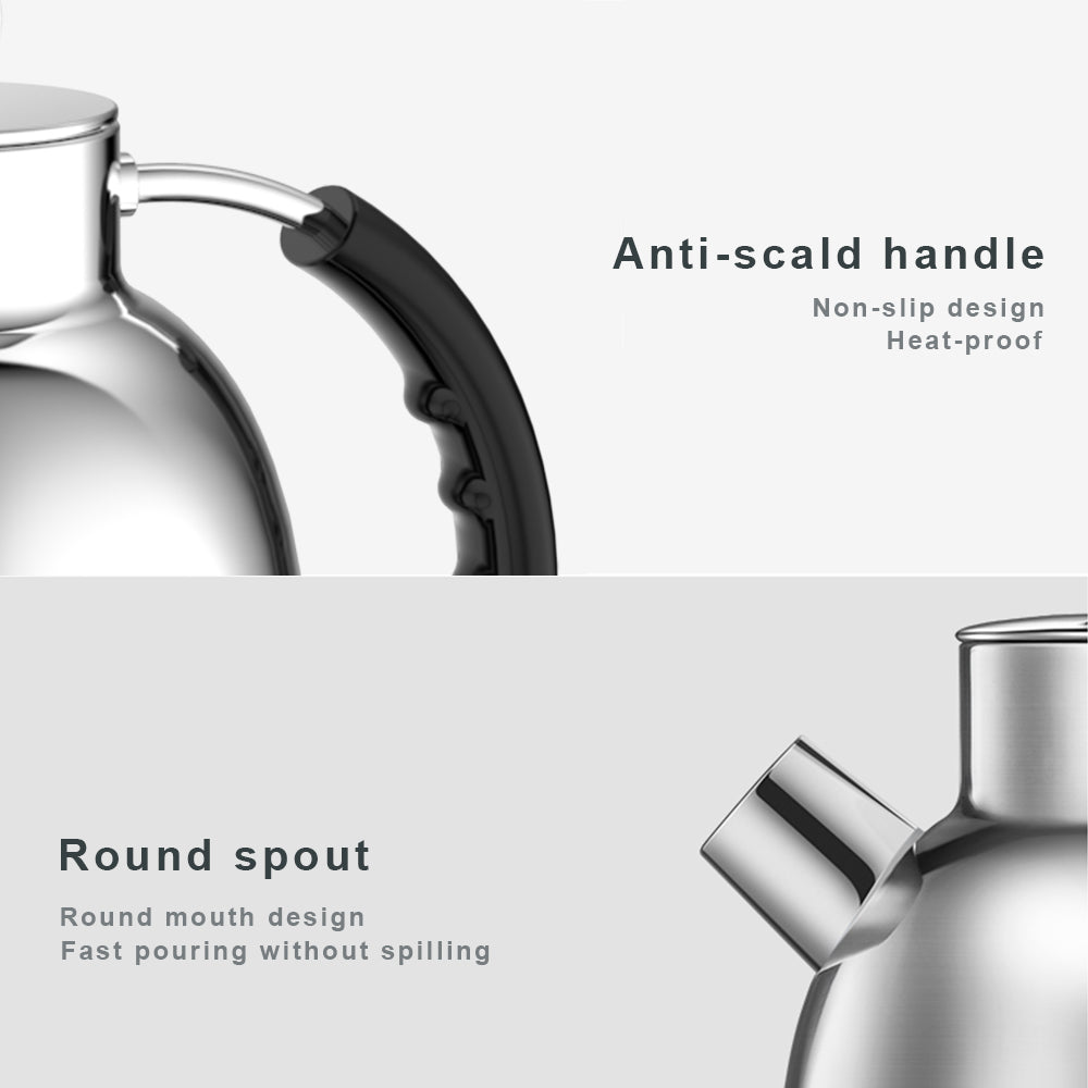 ASCOT Electric Kettle Stainless Steel Tea Kettle,1.6L(K1-Silver)
