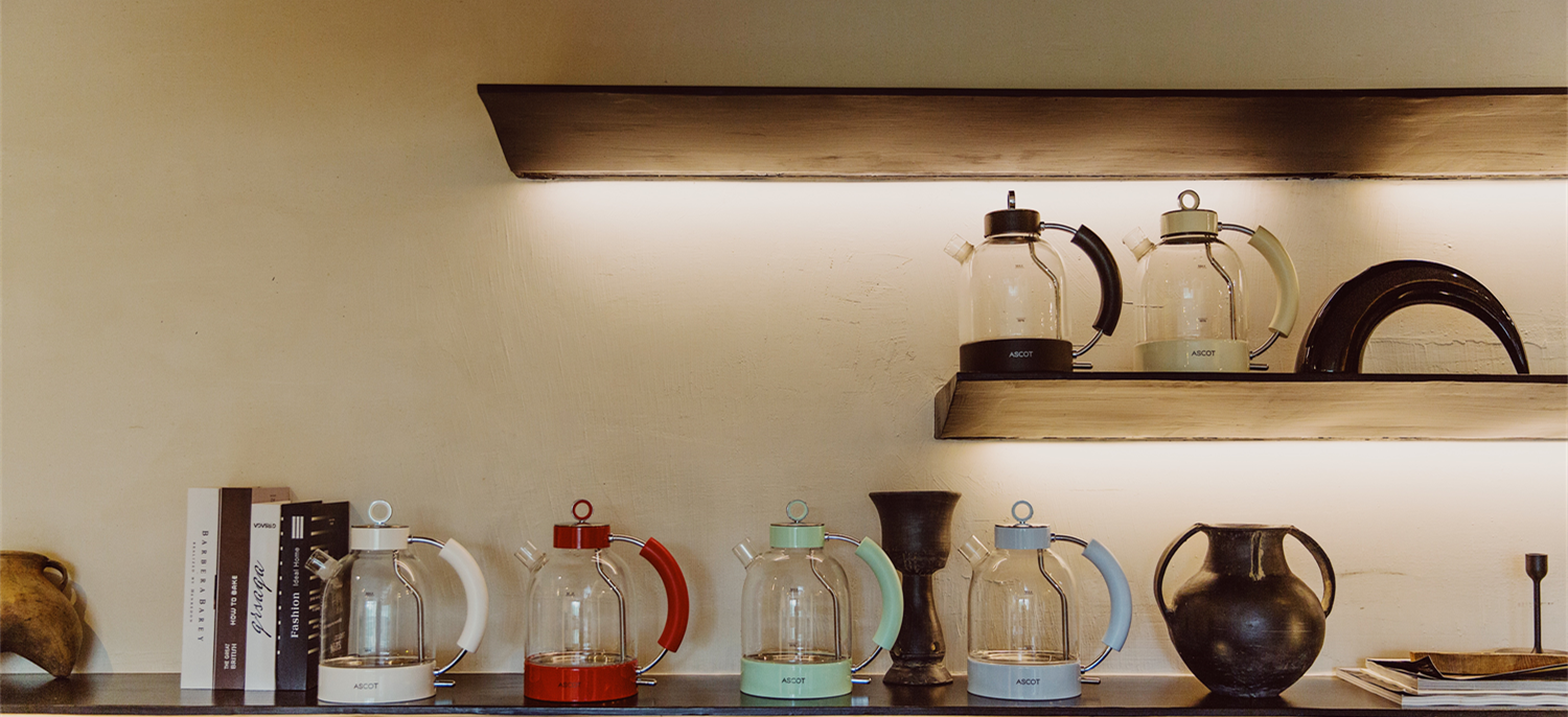 ASCOT Electric Kettle Glass Tea Kettle,1.5L(K2Cream)