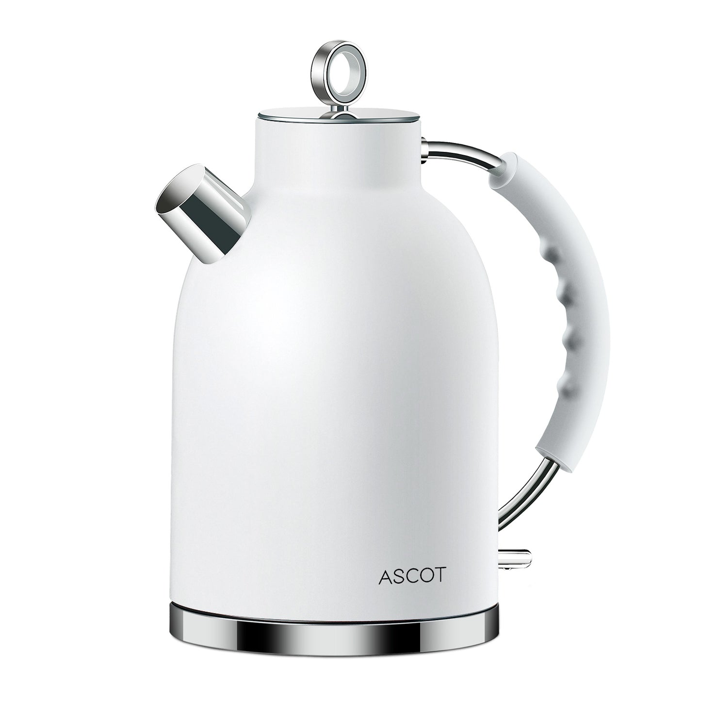 ASCOT Electric Kettle Stainless Steel Tea Kettle,1.6L(K1-Matte White)