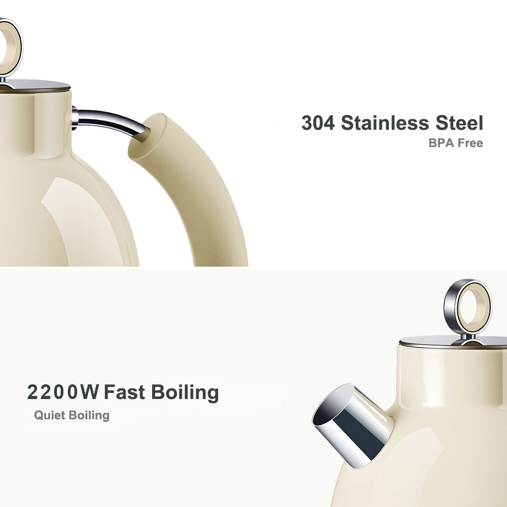 Electric Kettle, 1.5L Rapid-boil Water Boiler, Stainless Steel 304