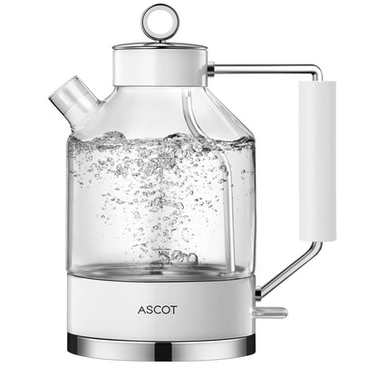 ASCOT Electric Kettle Glass Tea Kettle,1.6L(K6-White)